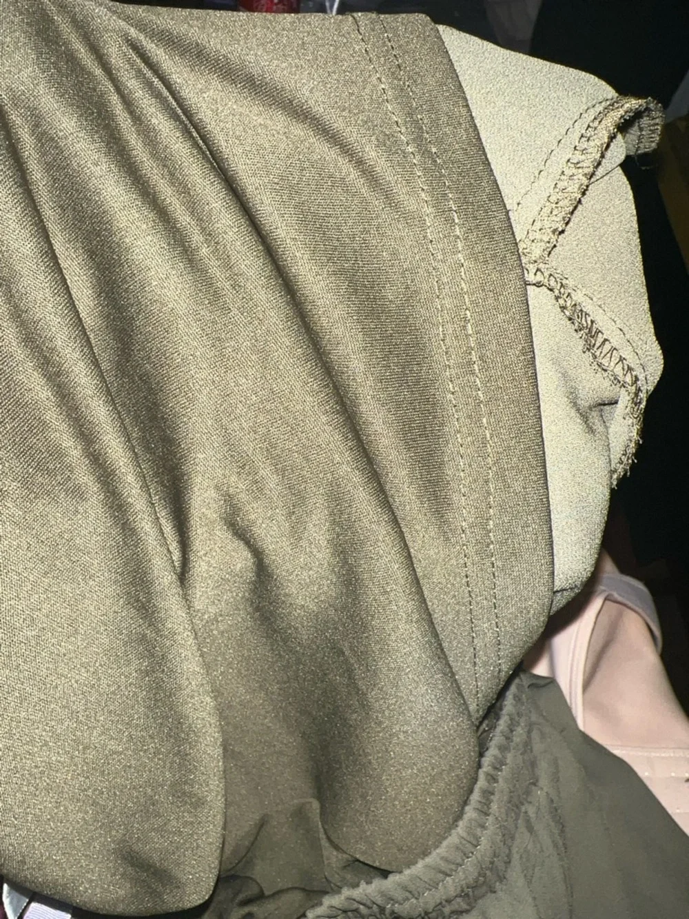 Alya Olive Drawstring Pleated Track Pants
